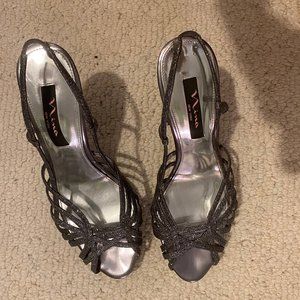 Nina NY Silver Sparkle Sandals